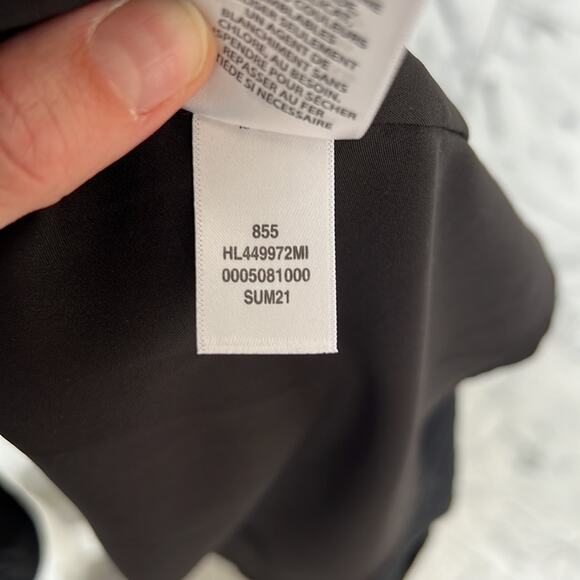 Chelsea28 Nordstrom Split Neck Rumpled Satin Dress LBD Small - Picture 7 of 7